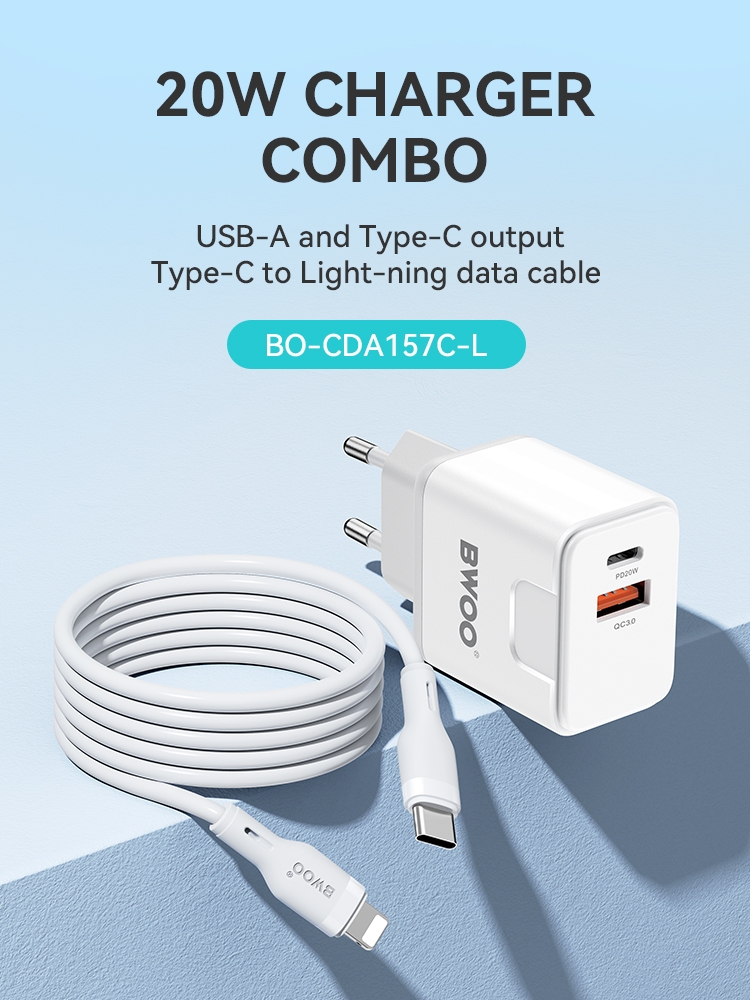 BWOO Chargeur complet 20W type C vers iPhone