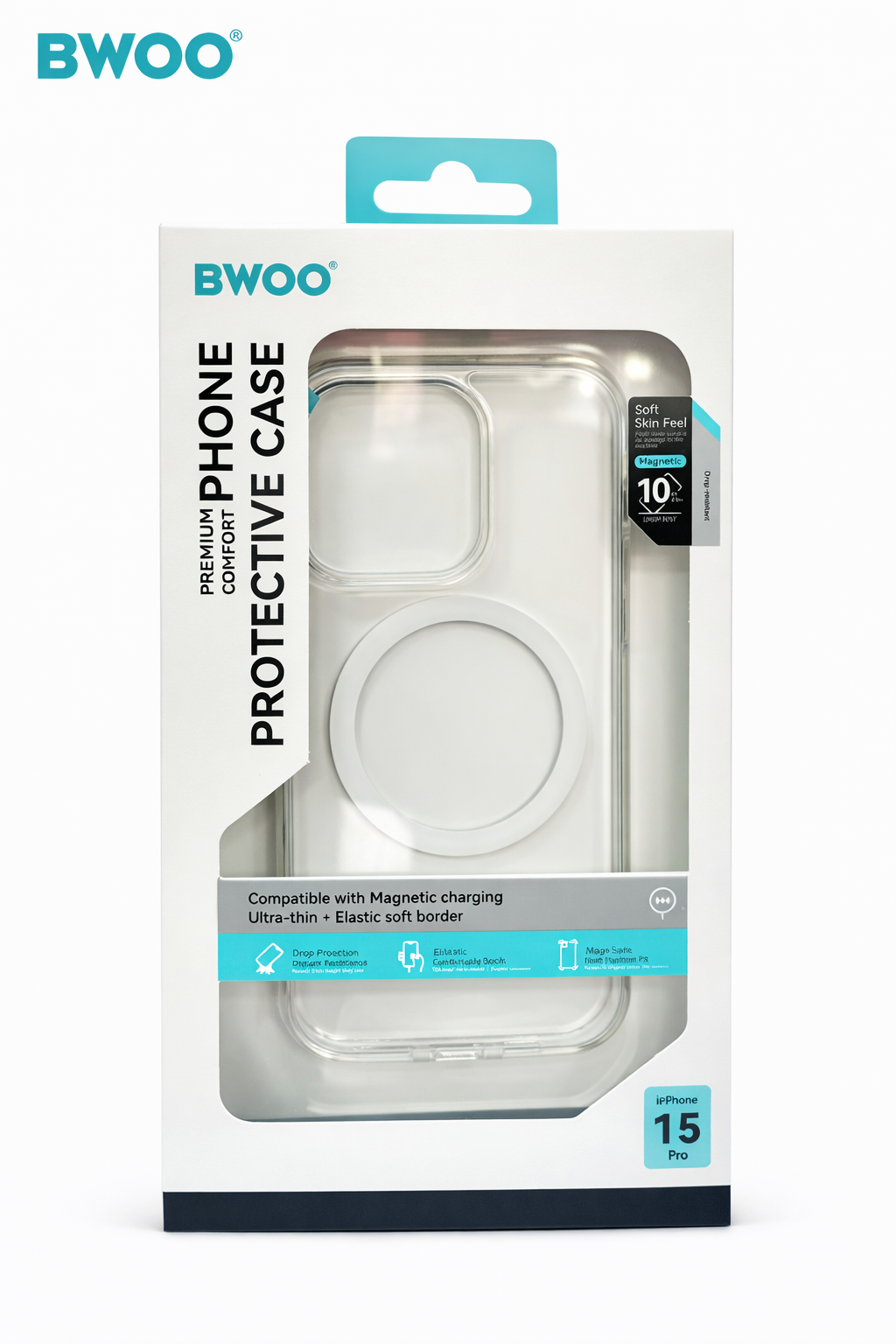 Coque de protection intégrale BWOO pour iPhone 15 Pro Max