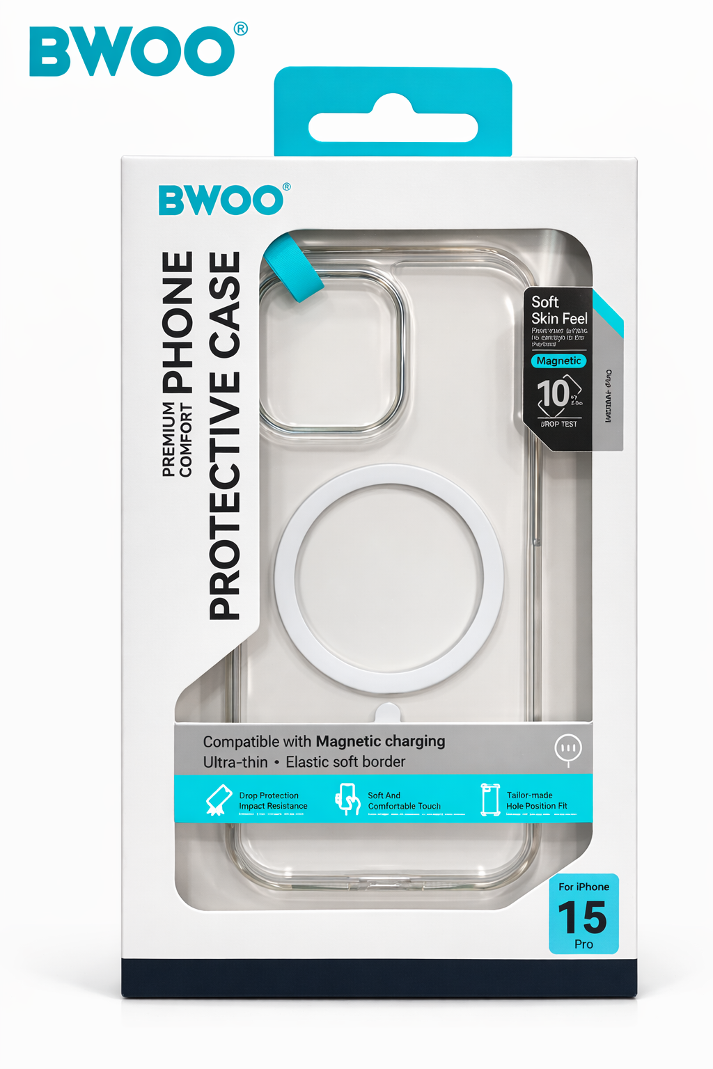 Coque de protection intégrale BWOO pour iPhone 15 Pro