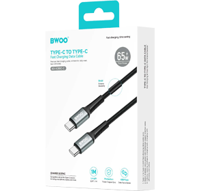 BO-X288C-C  BWOO USB-C to USB-C Cable PD 60W Nylon 1M
